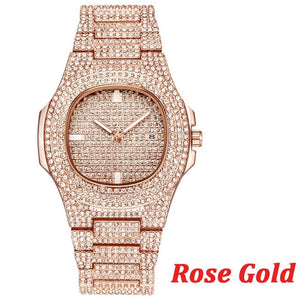 TOPGRILLZ Brand Iced Out Watch Quartz Gold