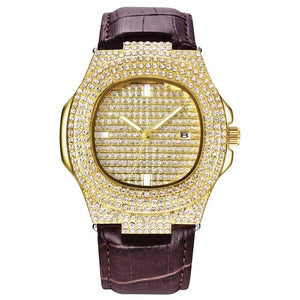 TOPGRILLZ Brand Iced Out Watch Quartz Gold