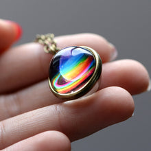 Load image into Gallery viewer, Nebula Galaxy Double Sided Pendant Necklace Glass